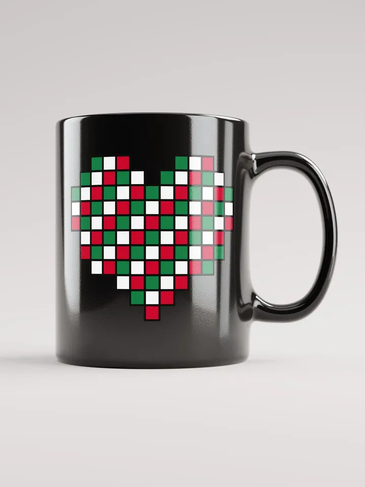 Candy Cane Heart Black Glossy Mug product image (2)