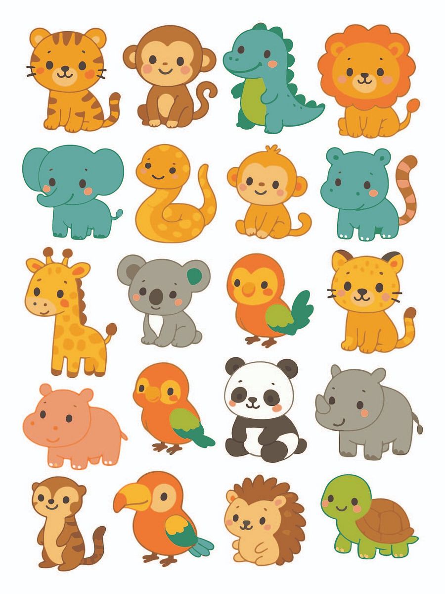80+ Jungle Animals Vector Graphics Instant Download product image (9)