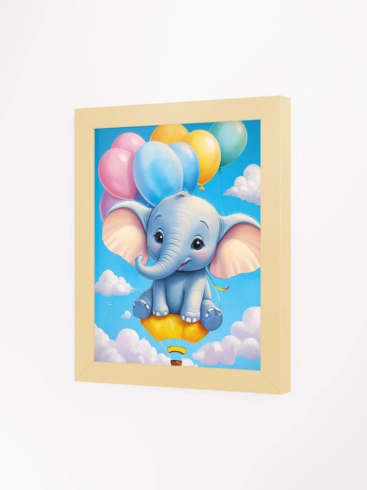 Cheerful Baby Elephant - Nursery Wall Art - Framed product image (2)