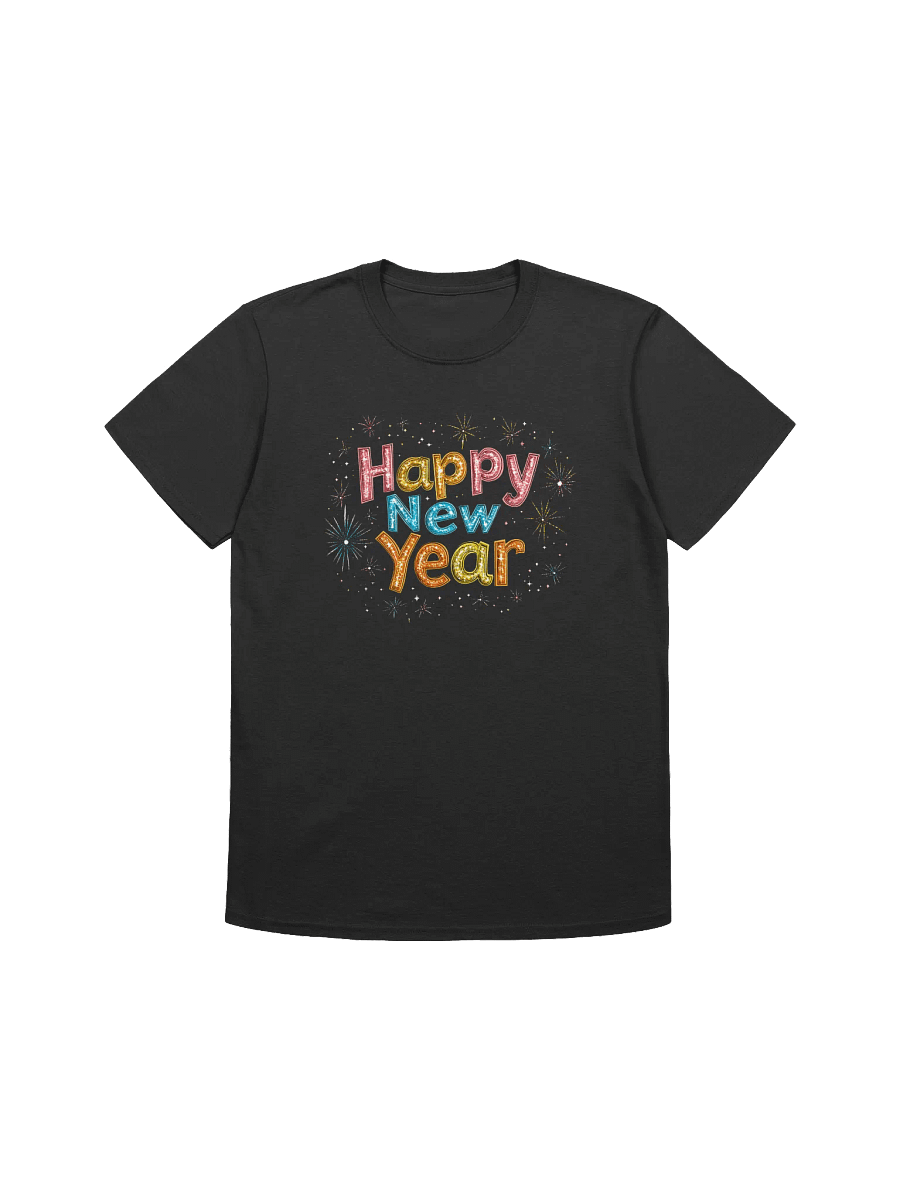 Colorful Happy New Year Fireworks Unisex T-Shirt product image (4)