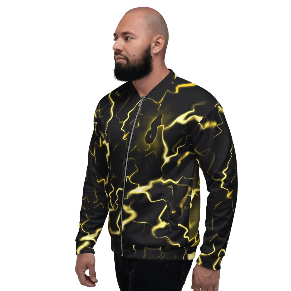 Swift Spark: Lightning Hero All-over print bomber jacket product image (3)