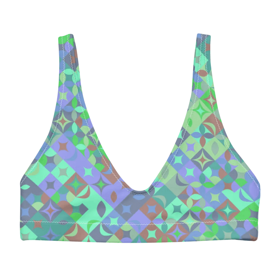 Colorful Vector Patterns Design Padded Bikini Top - v11 product image (4)