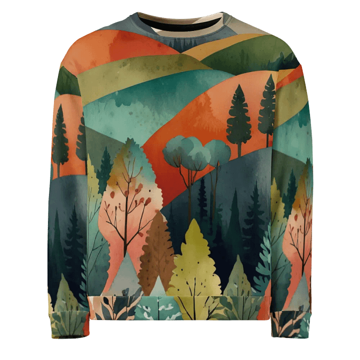 Nature Landscape All-Over Print Recycled Unisex Sweatshirt product image (1)