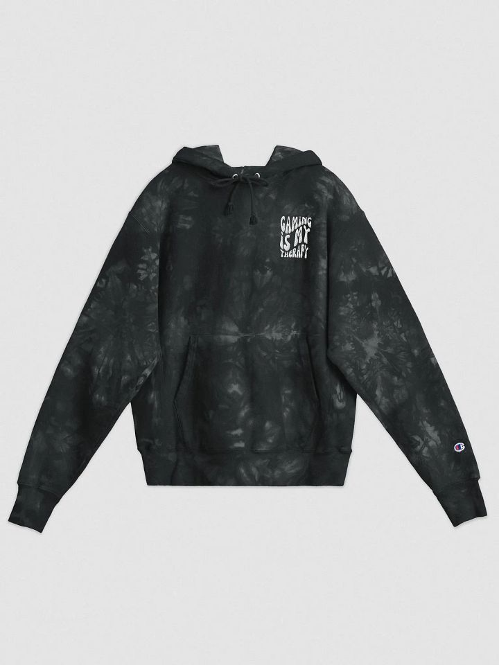 Embroidered Gaming Is My Therapy Tie-Dye Sweatshirt (White) product image (1)