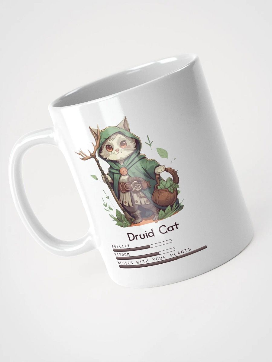 RPG Druid Cat white ceramic mug 11oz 15oz 20oz for gamers and cat lovers product image (7)