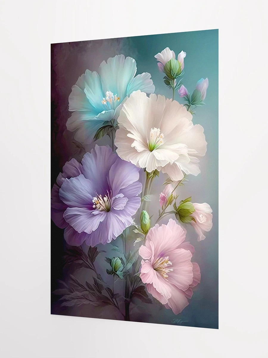 Serene Pastel Blooms Poster: Soft-Hued Floral Art for Relaxing Home Decor Matte Poster product image (5)