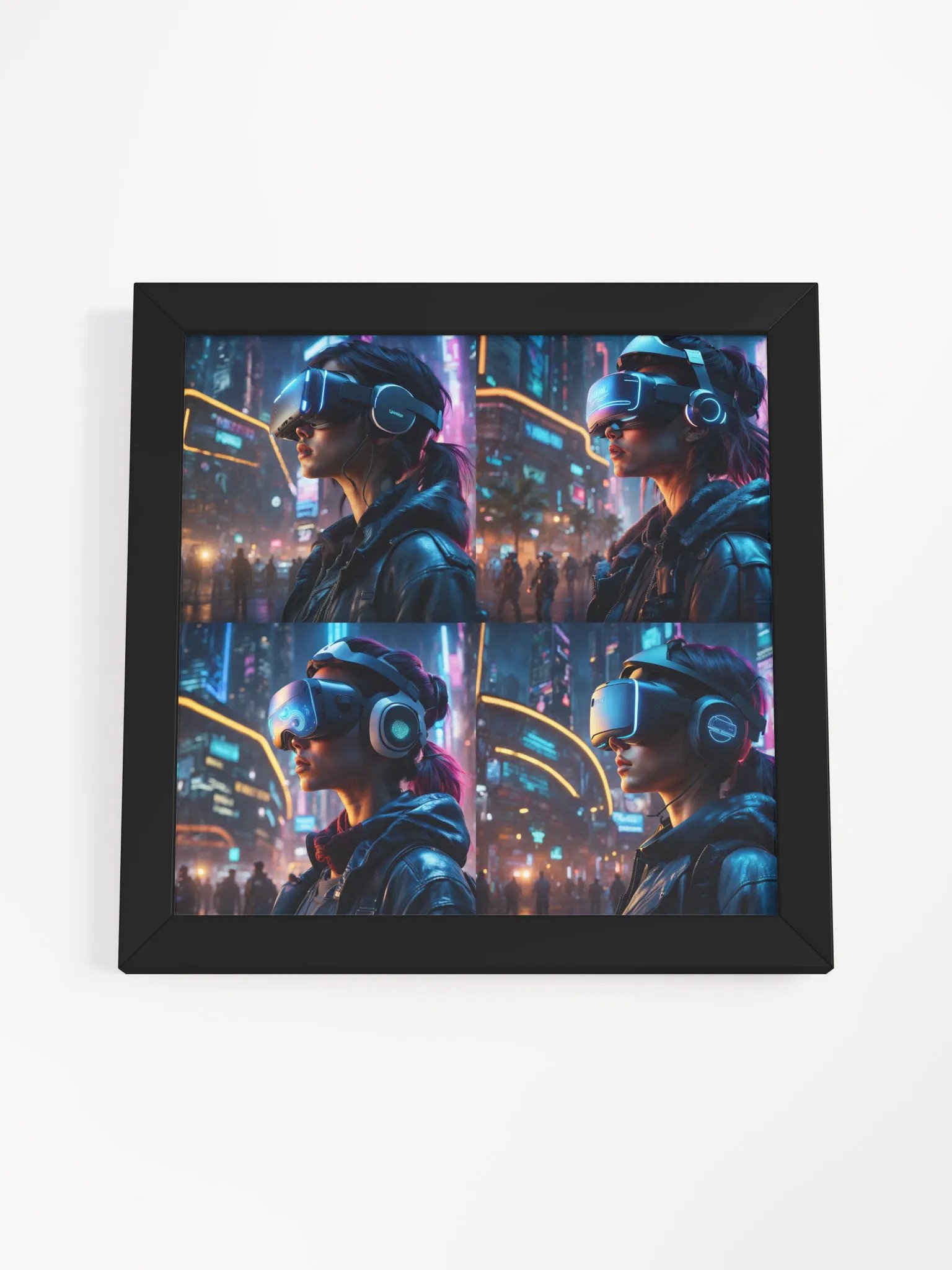 Virtual Realms: Cyberpunk VR Experience Poster product image (16)