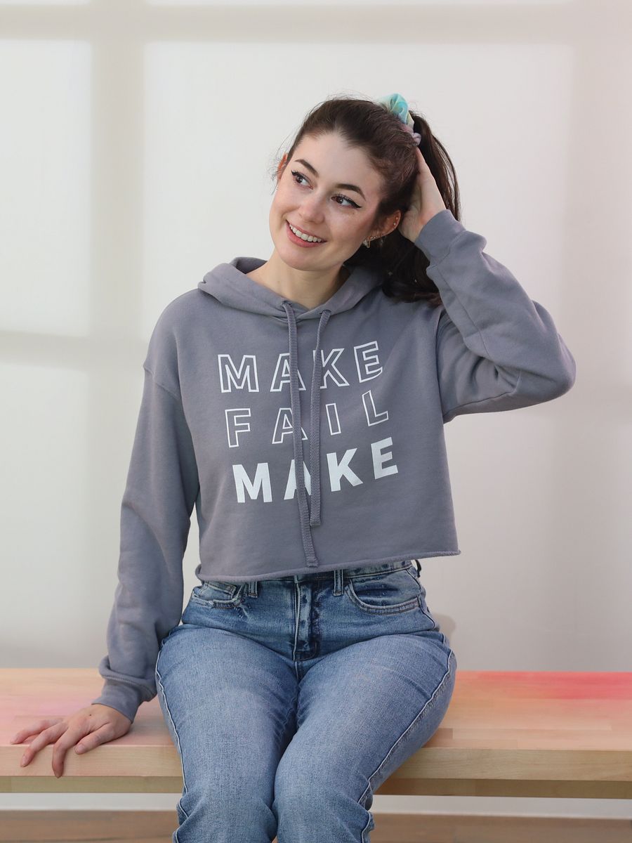 Make / Fail Women's Cropped Hoodie product image (8)