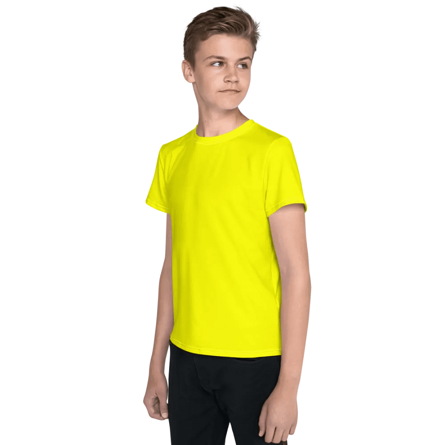 Youth Plain Color Yellow T-Shirt product image (3)