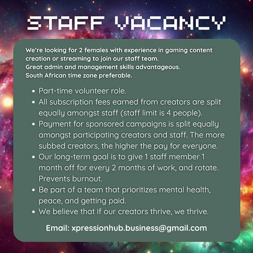 Email: xpressionhub.business@gmail.com⁠
Website: https://xpression-hub-shop.fourthwall.com/⁠
⁠
#streamers #contentcreators #g...