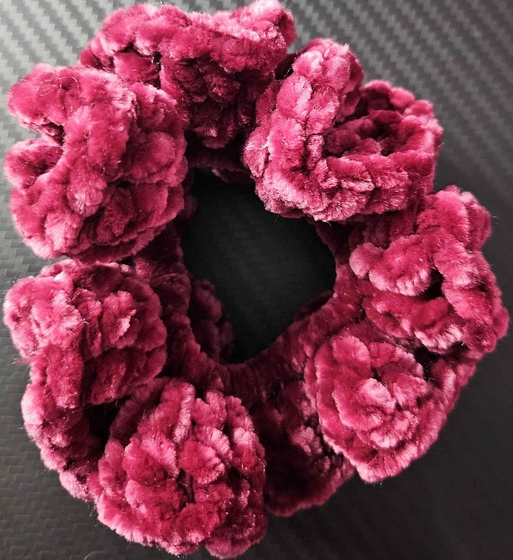 Dark Crimson Velvet Scrunchies product image (1)