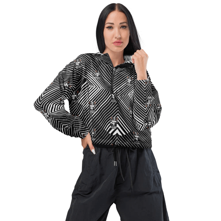 Buddy All-Over Print Women's Cropped Windbreaker product image (1)