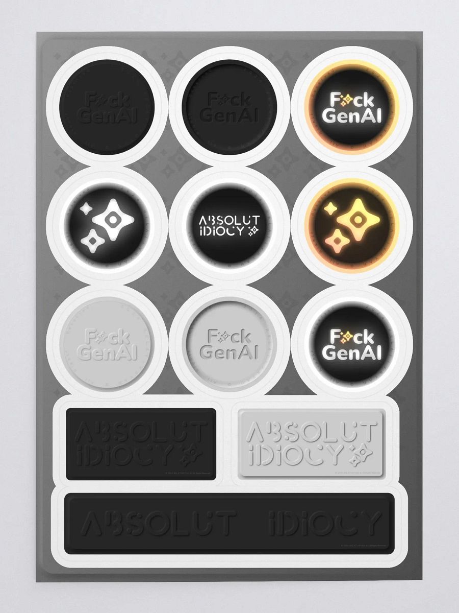 Absolut Idiocy Kiss Cut Sticker Sheet w/BG Set #0 (On White) product image (3)