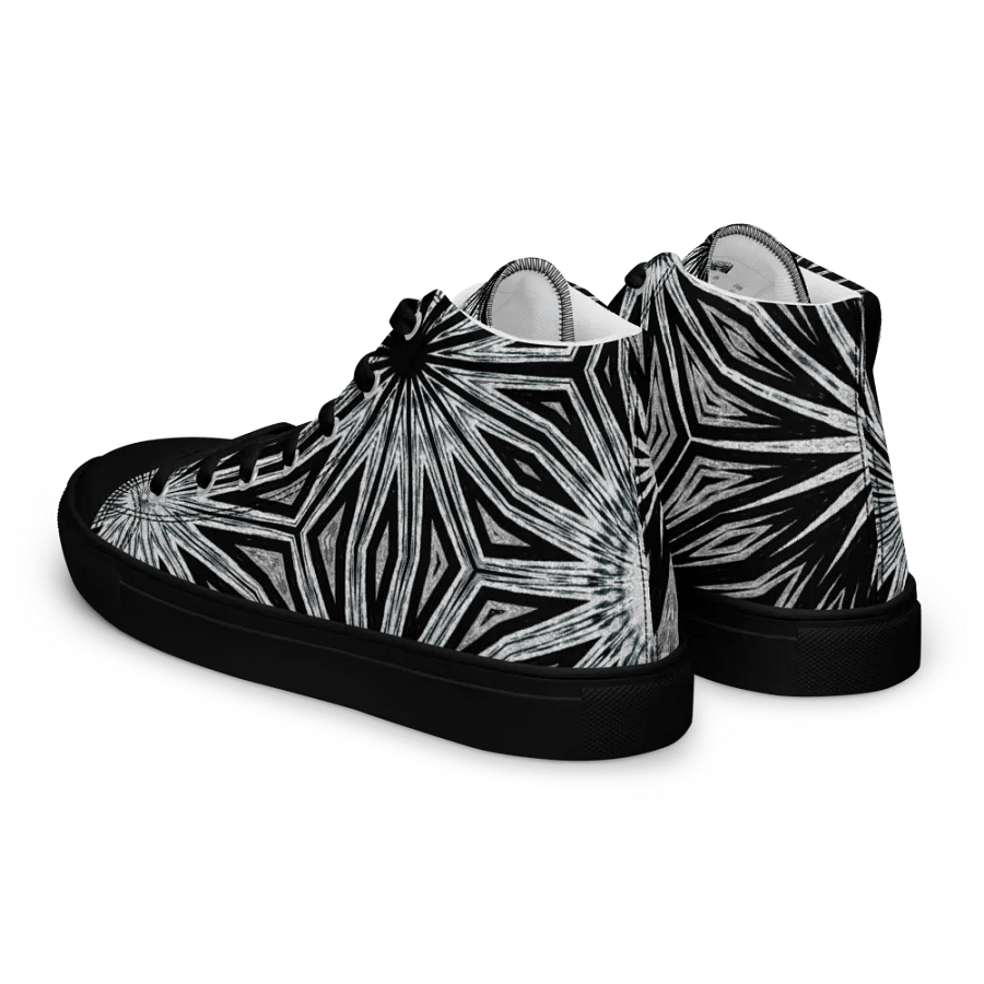 Abstract Dramatic Monochrome Circular Forms Men's Canvas High Top Shoes product image (12)