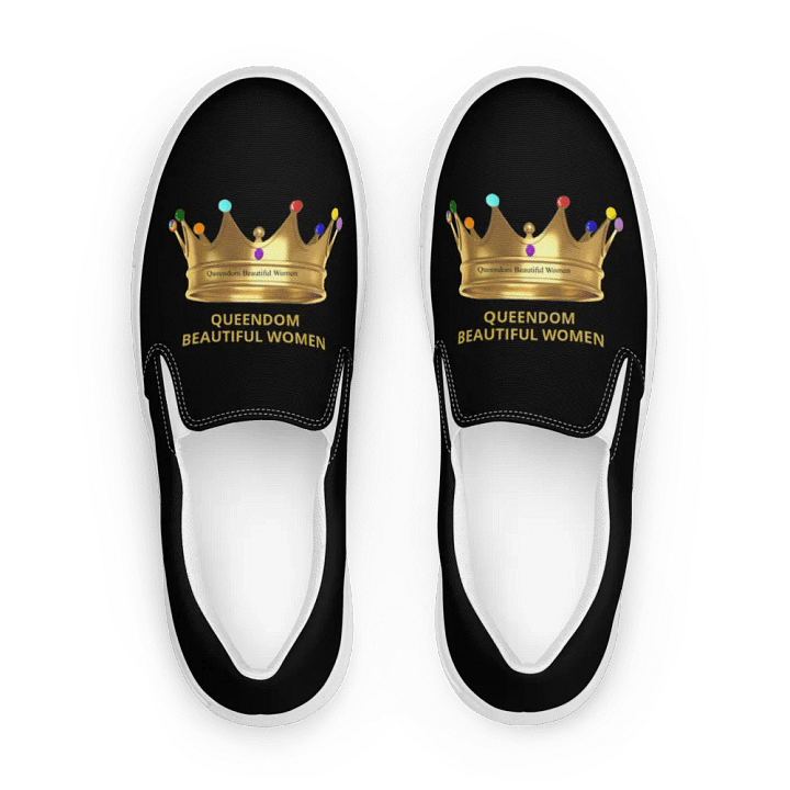 Queendom Beautiful Women Crown Canvas Shoes /Black (TM) product image (1)