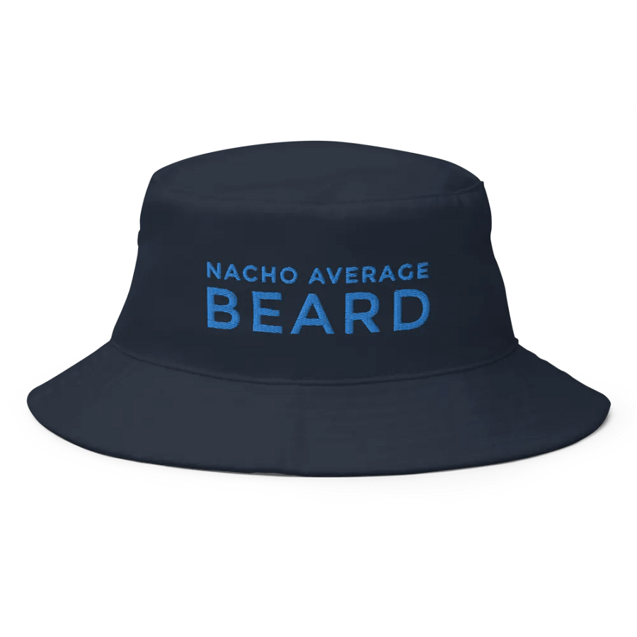 Nacho Average Beard Navy Bucket Hat (Aqua/ Teal Embroidery) product image (1)