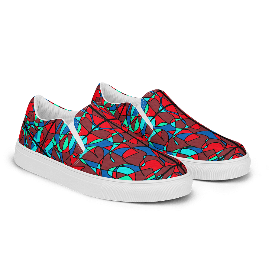 Red Stained Glass – Men's Slip-On Canvas Shoes product image (2)