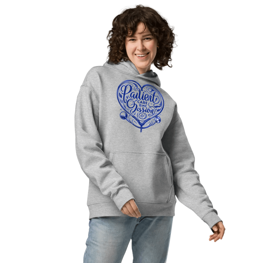 Passion Heart Blue Calligraphy Hoodie product image (3)