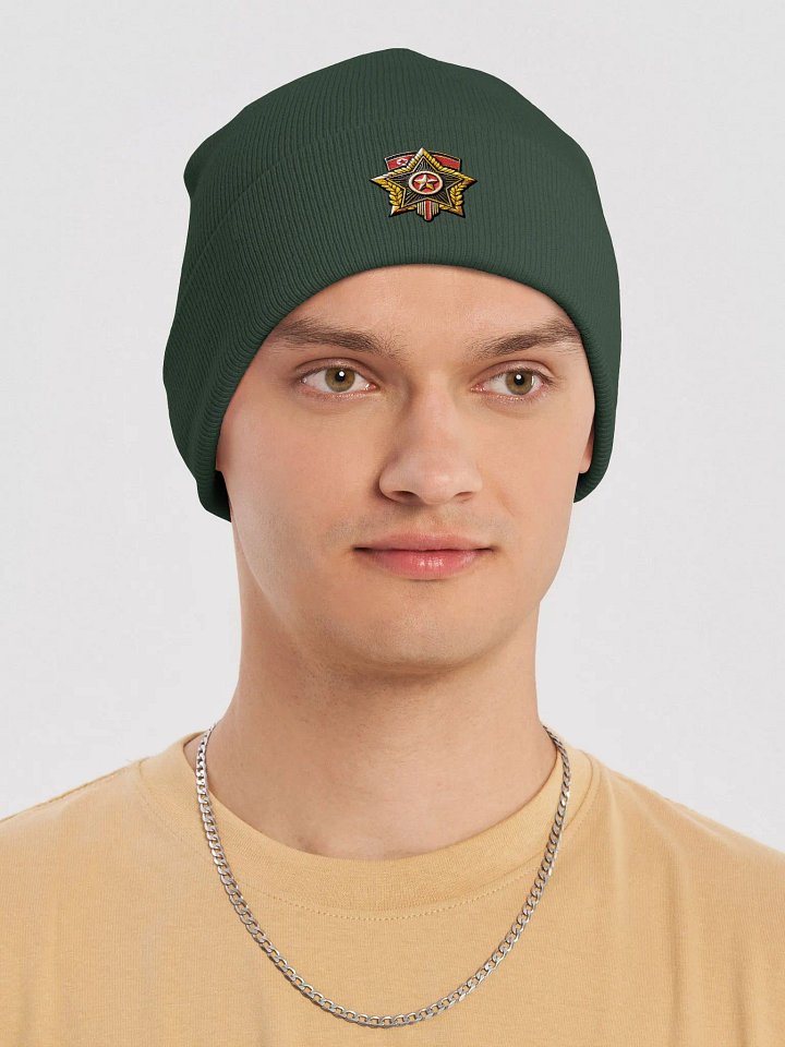 Stellar Emblem Knit Beanie - North Korean Style product image (2)