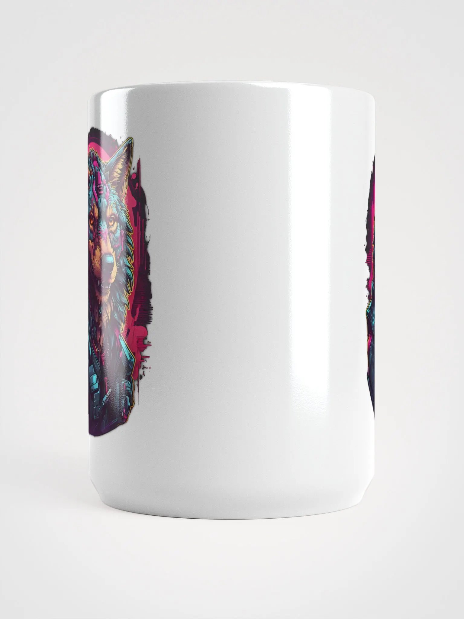 Neon Wolf Cyberpunk Mug product image (5)