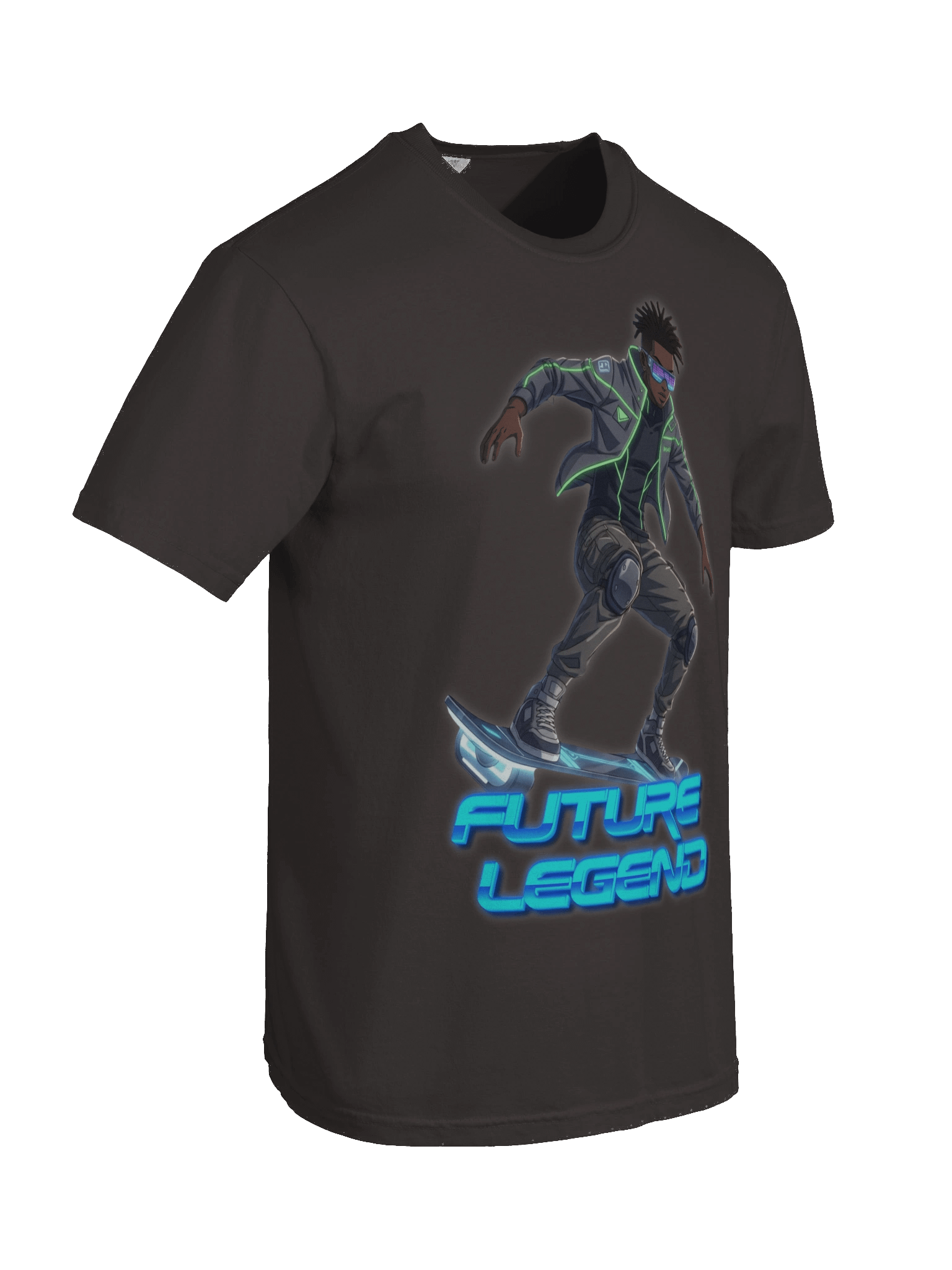Future Legend Neon Skater T-Shirt – Cyber Streetwear Graphic T-Shirt for Adults and Young Adults product image (7)