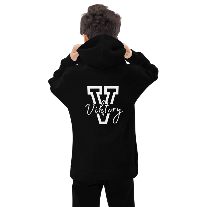 Kids Black Hoodie (white logo) product image (1)