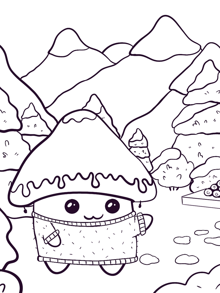 Winter Bean Coloring Page product image (1)