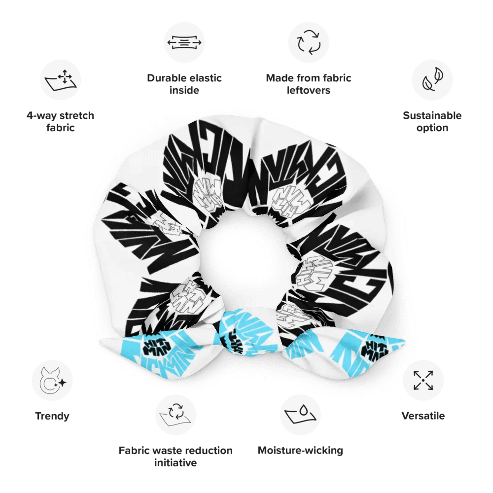 Black Beard Scrunchie (Black and Teal) product image (12)