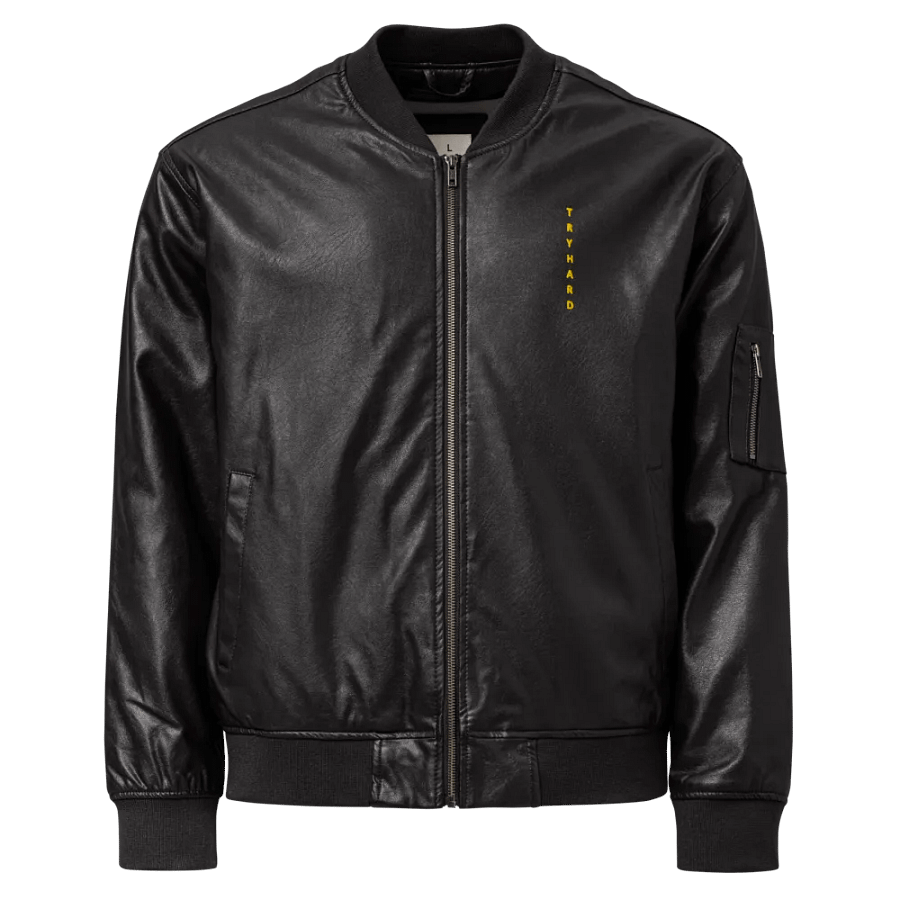 TRYHARD Leather Bomber Jacket product image (1)