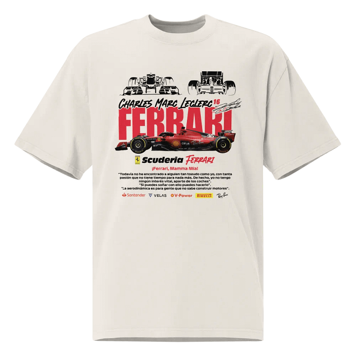 Racing Nostalgia (Ferrari Le Clerc) Oversized Tee product image (1)