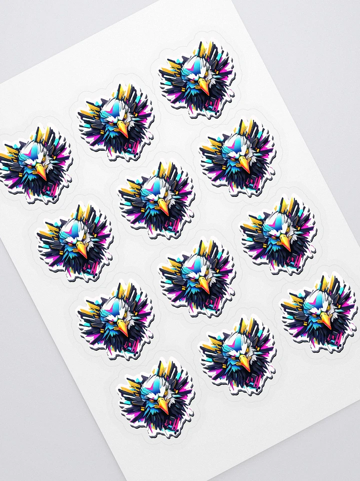 Bald Eagle, Heart-Shaped, Graffiti-Style Sticker Set of 12 product image (2)