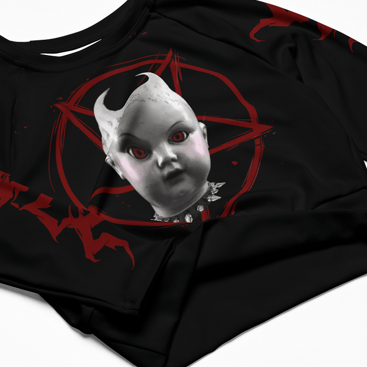 EVIL DOLL LONG SLEEVE CROP TOP product image (2)