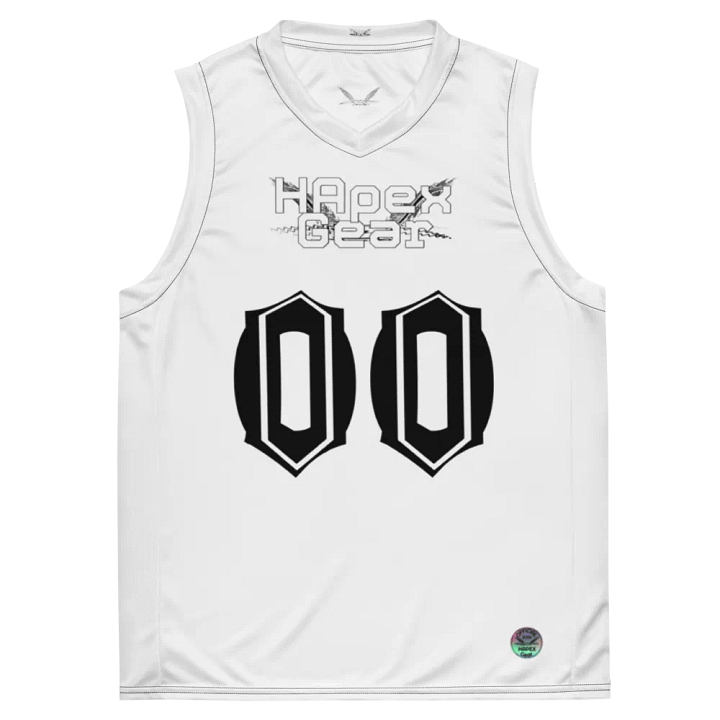 Capital EDDIE - White - Recycled Unisex Basketball Jersey - White HApex Gear Black Logo product image (2)