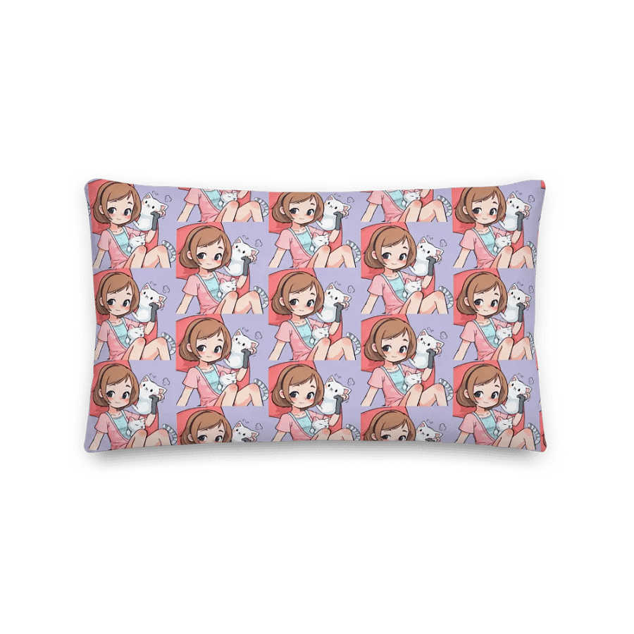 Whimsical Girl and Cat All-Over Print Pillow product image (2)