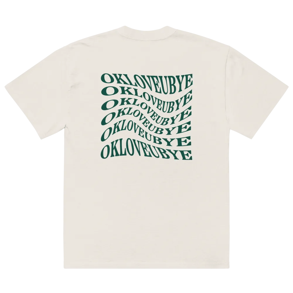 OKLOVEUBYE TEE (BONE + GREEN) product image (2)