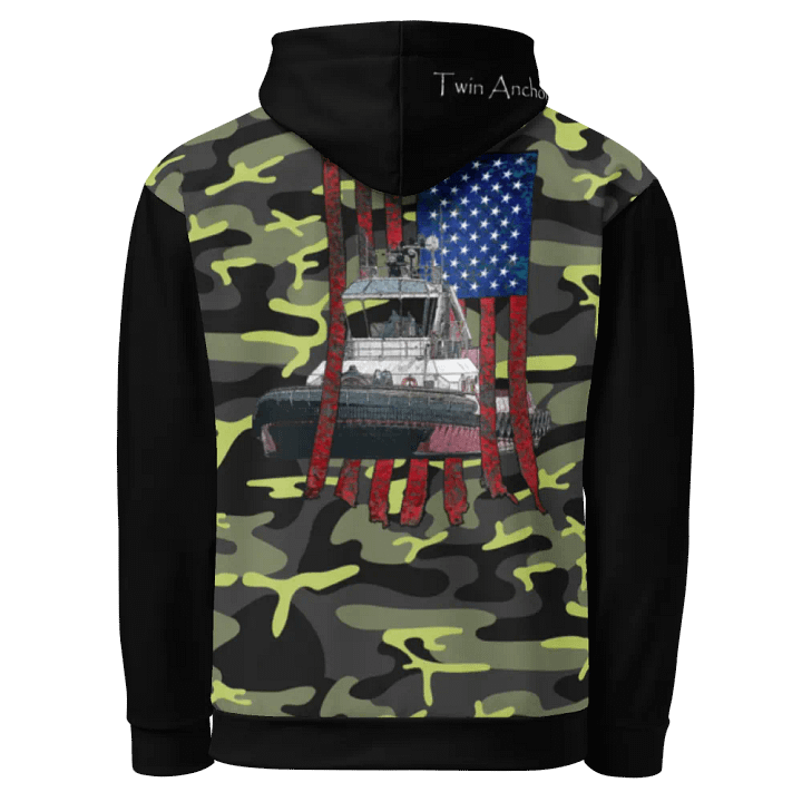 black & Green Athena Tug CE Flage Hoodie product image (1)