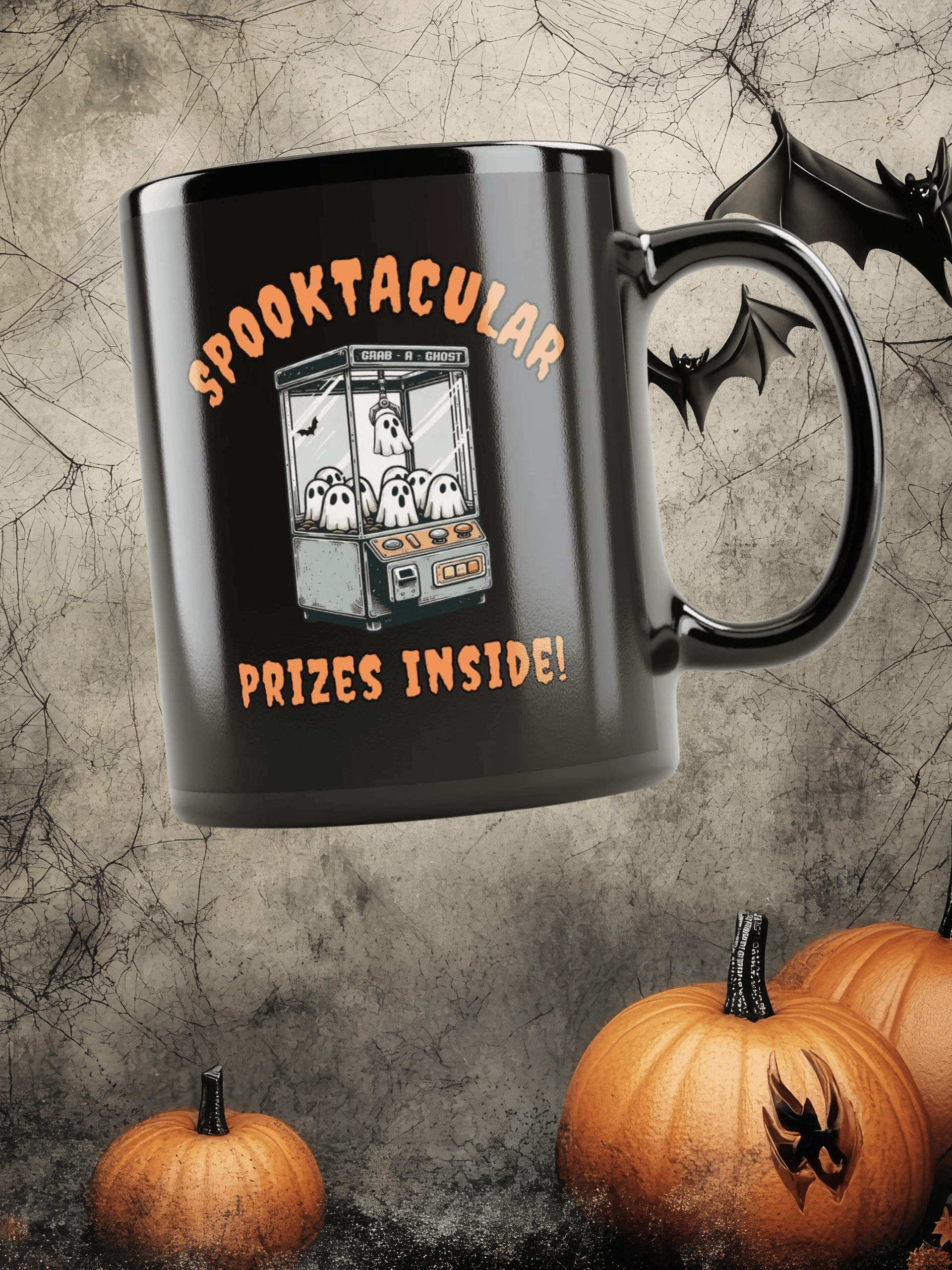 Spooktacular Ghost Claw Machine Black Glossy Mug product image (1)
