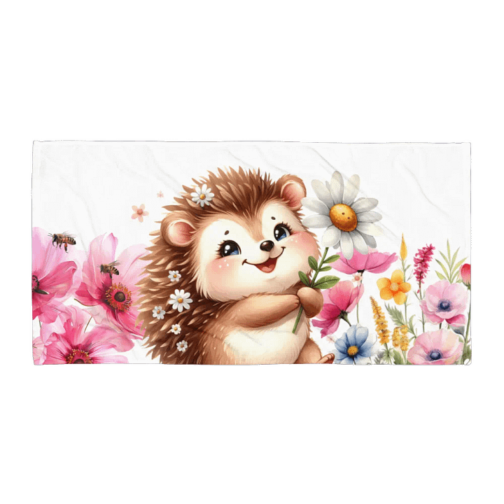 Cute Hedgehog and flowers Towel product image (2)