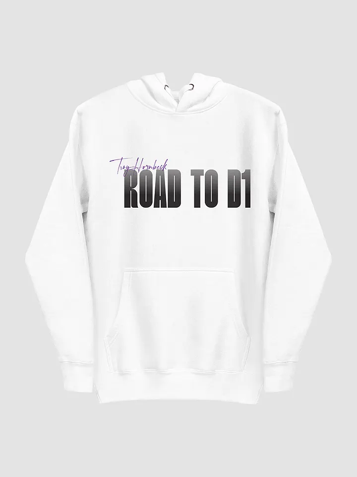 Troy Hornbeck - ROAD TO D1 - White Hoodie with PURPLE product image (2)