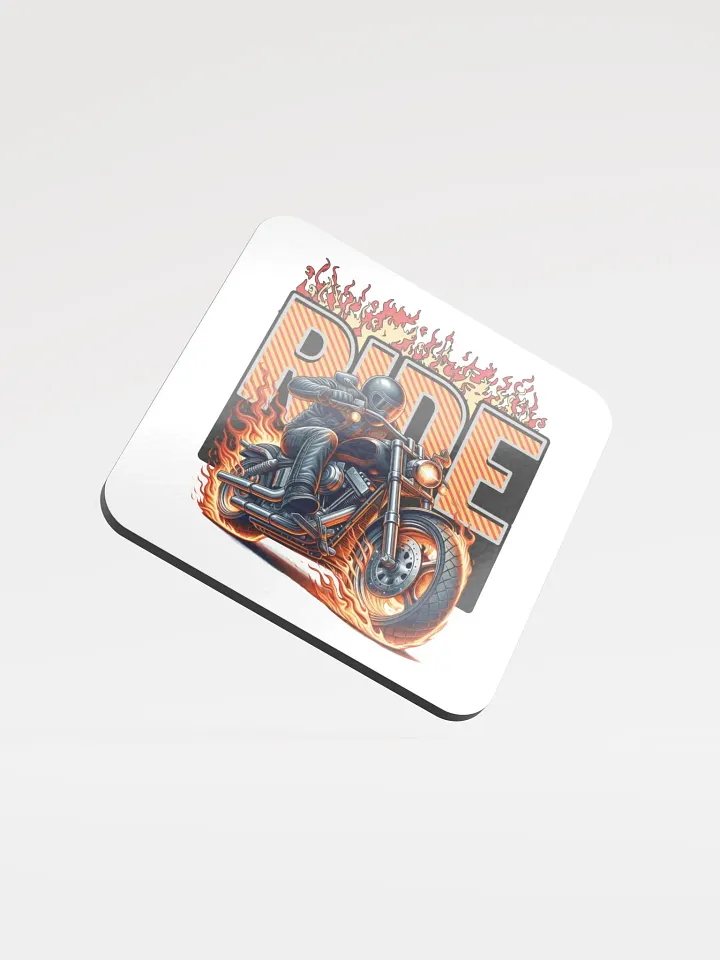 Ride Motorcycle Flaming Inferno Glossed Cork Coaster product image (1)