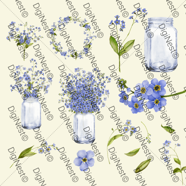 Soft Blue Forget Me Not Watercolour Bundle product image (2)