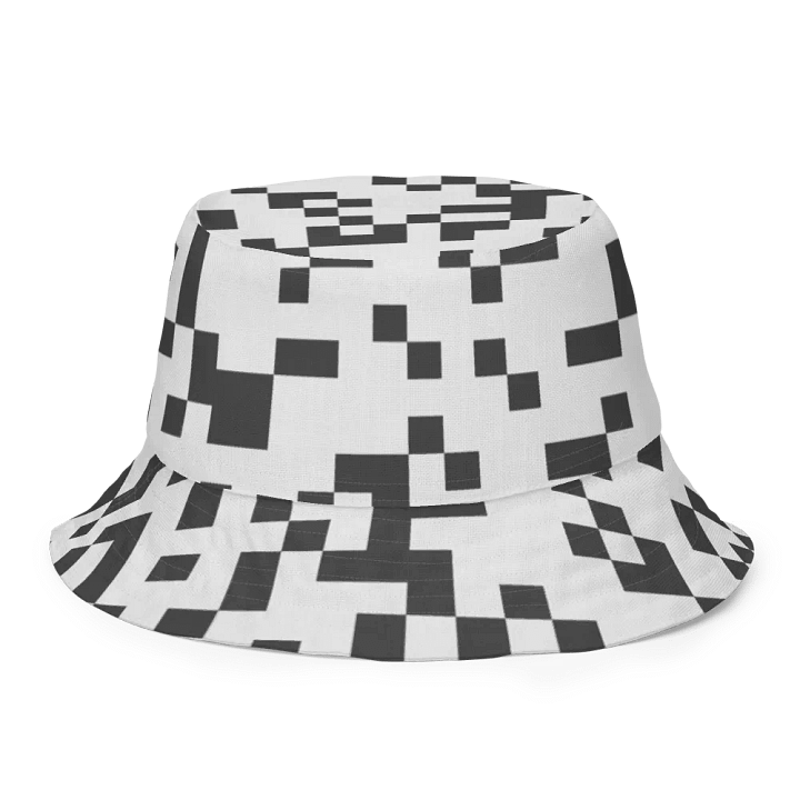 Pixelated Monochrome Reversible Bucket Hat product image (2)