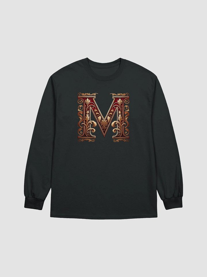 Ornate Floral Letter M Long Sleeve T-Shirt product image (3)