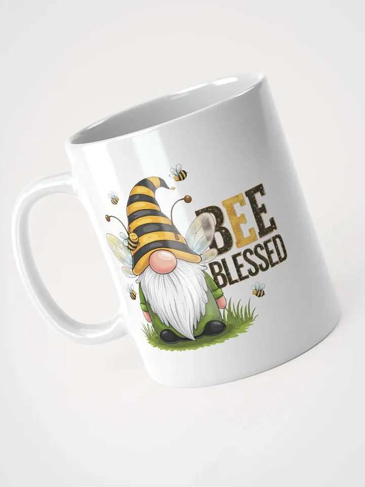 Bee Blessed Gnome White Glossy Mug product image (2)