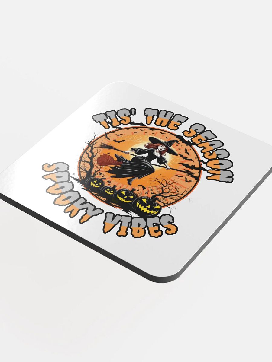 Tis The Season Spooky Vibes Glossed Cork Coaster product image (4)