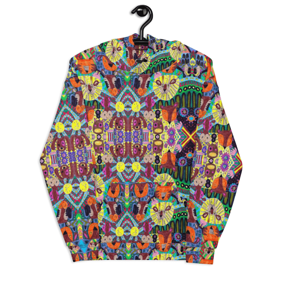 Abstract Doodle Animals Unisex Pull Over Hoodie product image (7)
