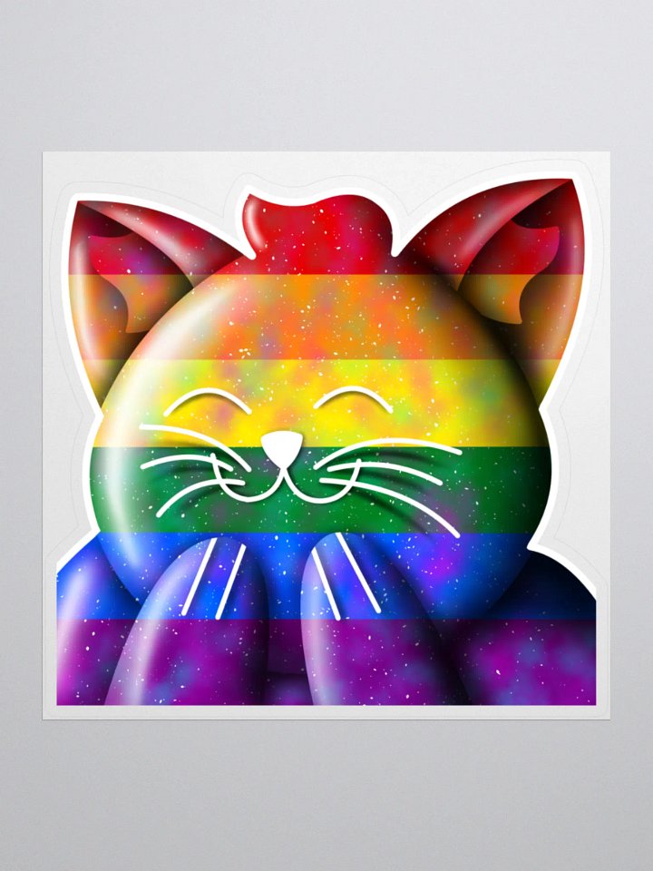 Rainbow Pride Galaxy Kitty Sticker product image (1)