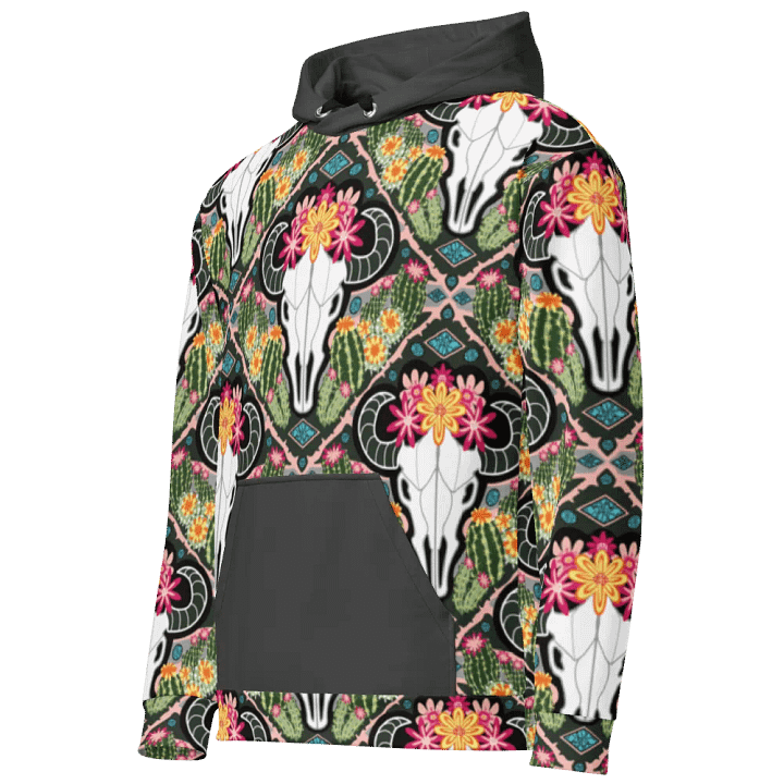 Adult's | Western Americana Cati Cow | Unisex Hooded Sweatshirt | with Eclipse Gray Accents product image (2)