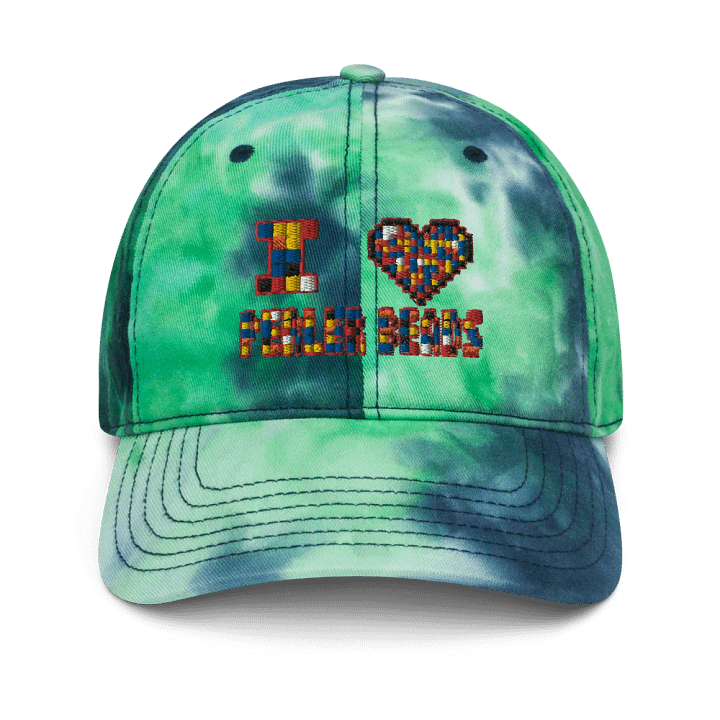 I Heart Perler Bead Tie Dye Hat product image (1)