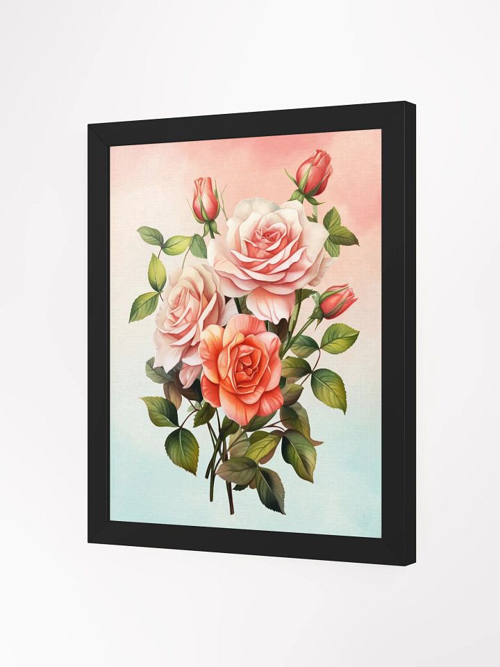 Vintage Rose Bouquet Wall Art – Romantic Watercolor Floral Print, Pink and Peach Roses, Shabby Chic Botanical Decor product image (8)